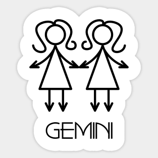 Gemini Doodle Line Art Sticker